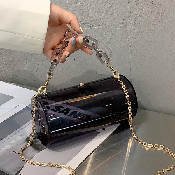

evening bags acryl shoulder bag fashion trend crossbody woman brand designer cylinder handbag casual all-match solid color phone pack