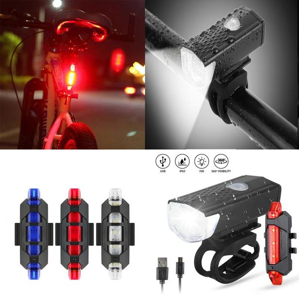 

bike lights waterproof light led bicycle front back rear taillight usb rechargeable mtb cycling accessories