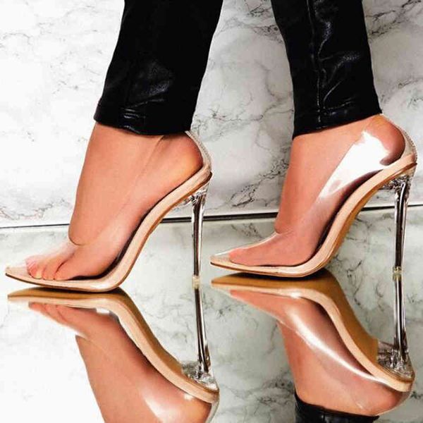 

sandals trendy clear pvc transparent pumps sandals perspex heel stilettos women shoes pointed toe high heels party r1g3, Black