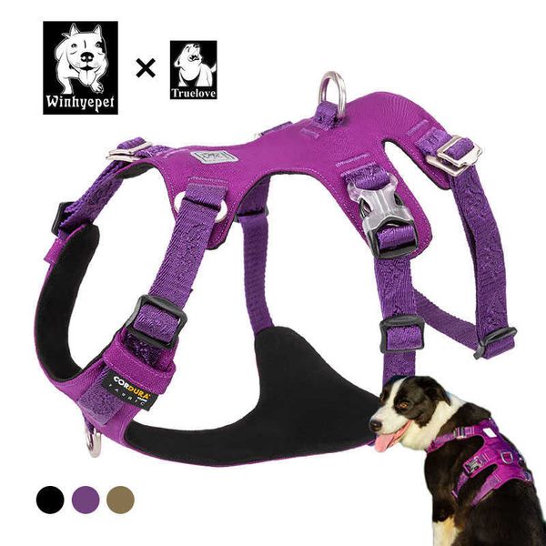 Harness à prova d 'água Dog Truelove Big Sem Pull Escape Prova Designer Pet Dog Harness Colete Grande Pequeno Treinamento de Caça Arnes Perro 210712