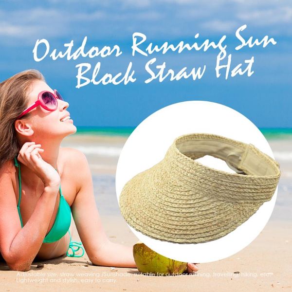 

summer empty suncap foldable portable roll-up beach hat wide brim sun fashion casual straw cap visors for women outdoor hats, Black;white