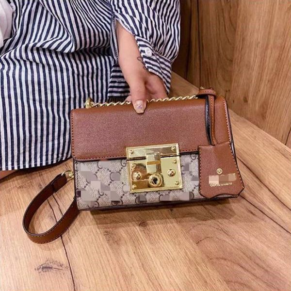 

handbag fashion lock chain moonlight treasure box single shoulder diagonal cross color matching small square bag female