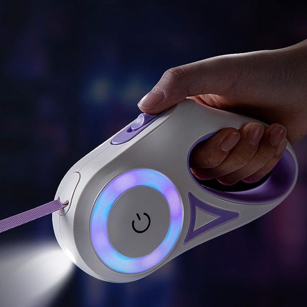 

dog collars & leashes accessories pet supplies luminous traction rope light super long automatic retractable led collar