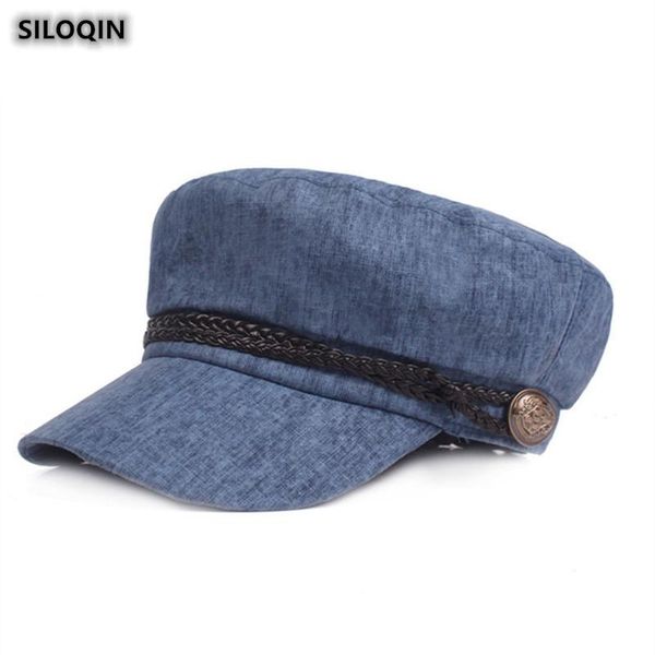 

berets siloqin woman's summer hat snapback trend fashion simple military hats lady brands leisure thin section flat cap gorra hombre, Blue;gray