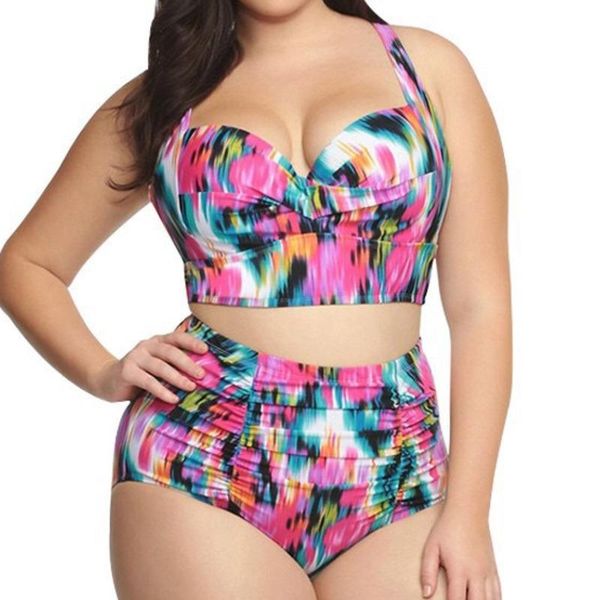

women's plus size swimwear 5xl print large swimsuits push up bikini female beach wear bikinis set women swimming bathing suit 2022, Black