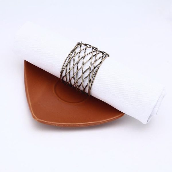 

napkin rings 6 pcs metal mesh set handmade serviette buckle holder d08d