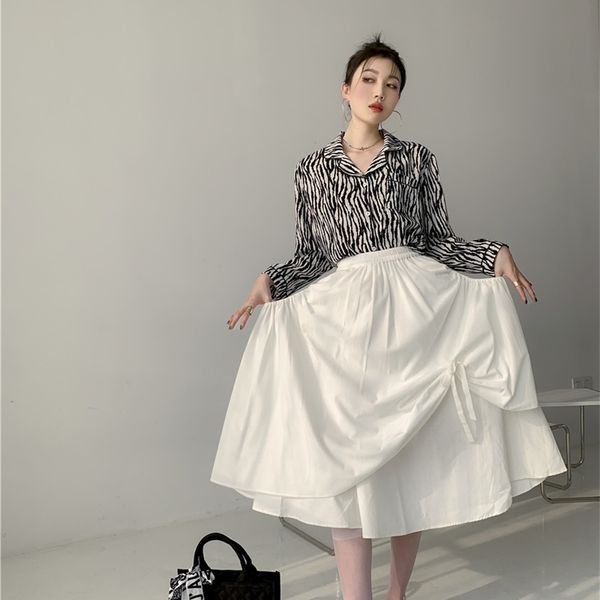 

casual dresses white velvet skirt women high waist layer elastic bow tie korean long midi spring winter desinger exo8, Black;gray