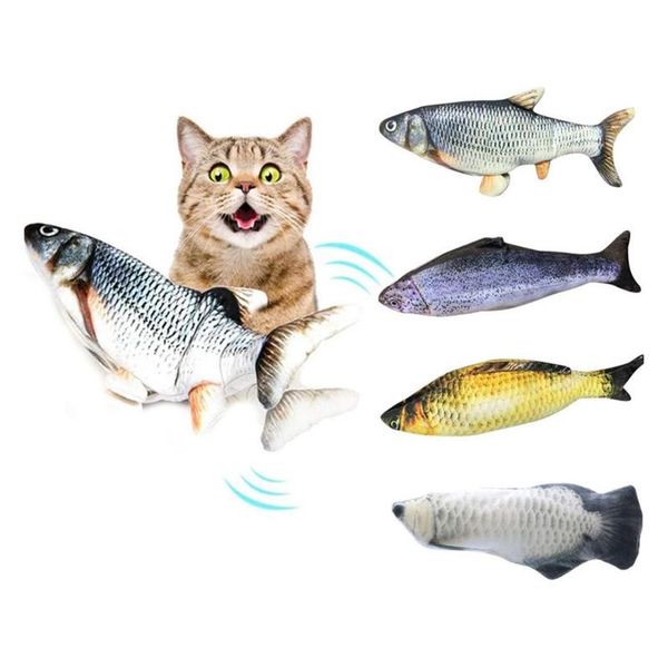 

cat toys wagging fish plush toy interactive gifts catnip stuffed pillow doll simulation pet playing