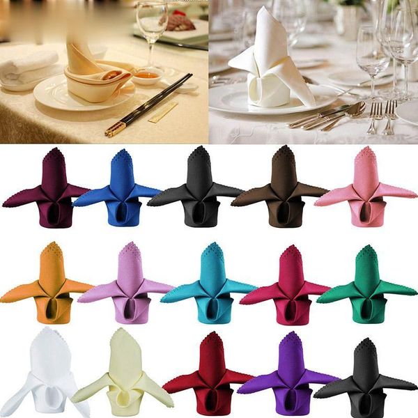 

table napkin 30x30cm multi-color polyester napkins wedding banquet decoration and 10pcs