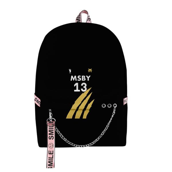 

backpack 2021 casual 3d print haikyuu schoolbag men/women shoulder travel bag harajuku teenage girls