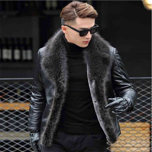 

m-5xl-men's sheep et, fur coat, thick, animal collar, large, winter, 2020, Black