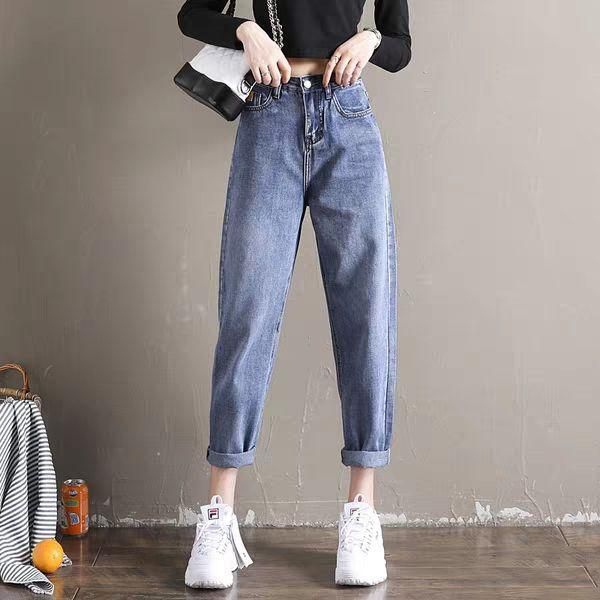 

women's jeans vintage ladies boyfriend for women mom high waisted blue casual pencil trousers korean streetwear denim pants
