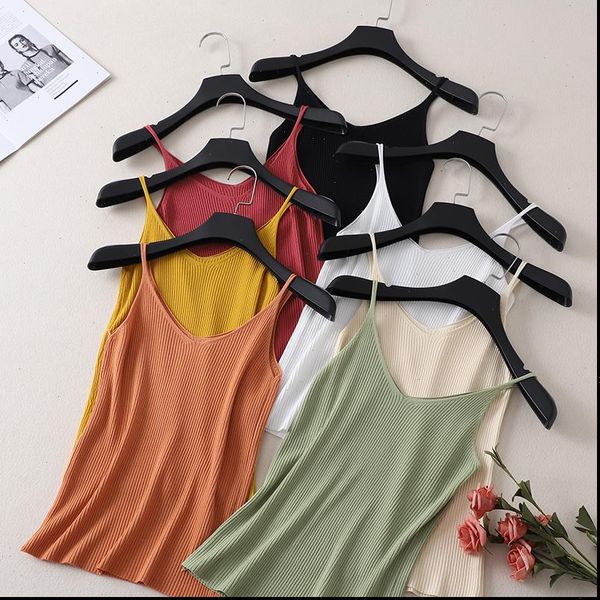

camisole knitted vest korean womens camis style summer sling casual white black slim