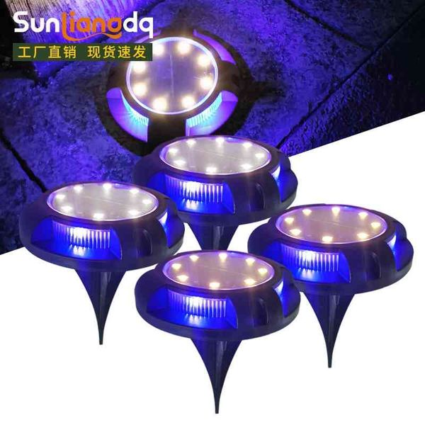 

new solar buried 8led outdoor lawn 12 bead deck lamp villa courtyard