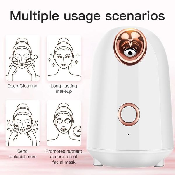 

smart home control electric blackhead remover facial steamer large-capacity nano spray face spa steaming deap cleaning whitening tool
