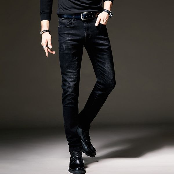 

jeans 2021 spring and summer men's korean version loose feet high elastic, Blue