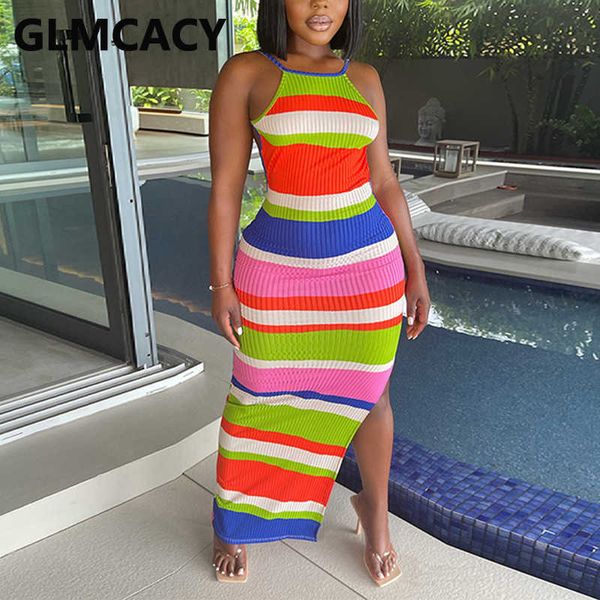 

summer casual striped backless party club maxi dress 210702, Black;gray