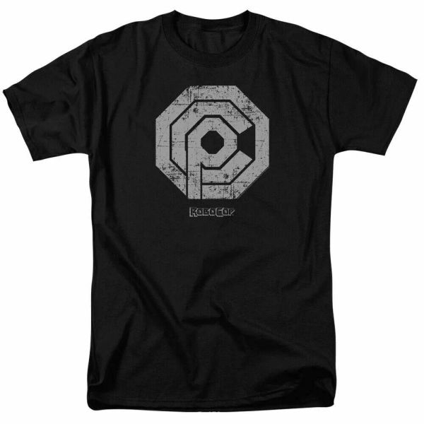

robocop distressed ocp logo t shirt mens licensed police movie tee black, White;black