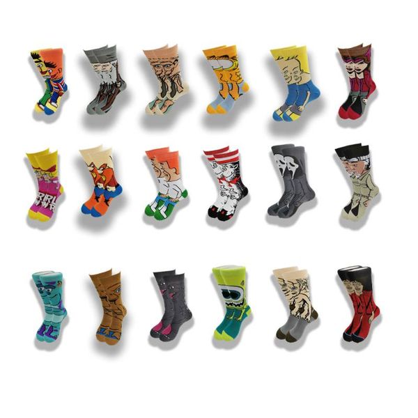 

men's socks Â good quality men and women cute movie cotton casual hip hop creative soft comfortable funny novelty dress, Black
