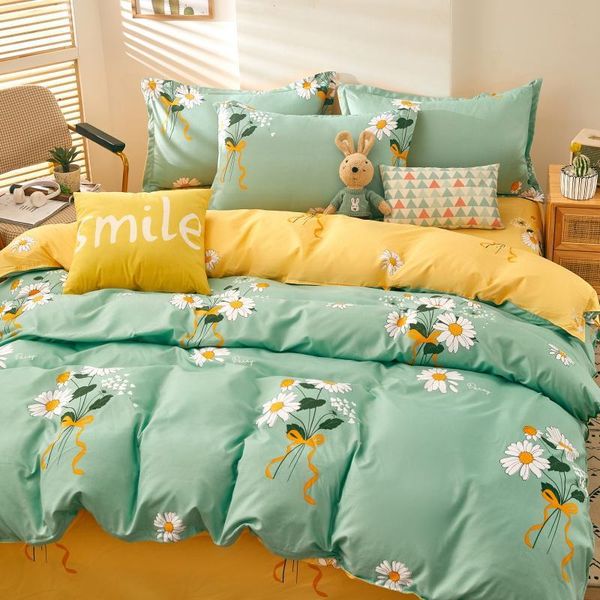 

bedding sets green set 3/4 piece 100% cotton large comforter luxury home textile