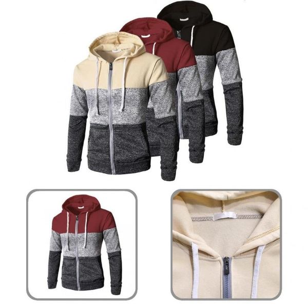 

men's sweaters trendy men zip up casual elastic sweater hoody sweatercoat polyester stylish, White;black