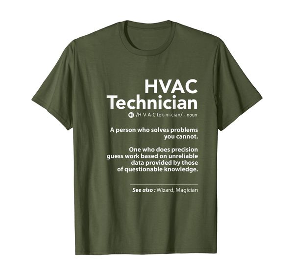 

job definition funny hvac technician gift men t shirt, White;black