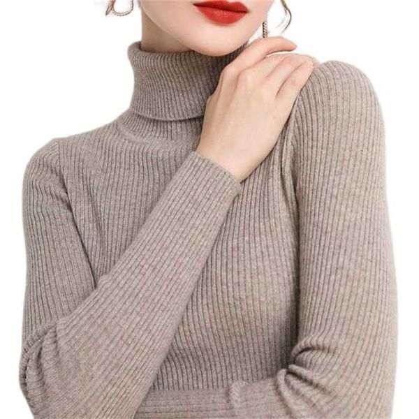 

abrini women winter knitted ribbed turtleneck sweater slim jumpers pullovers long sleeve casual autumn 211217, White;black