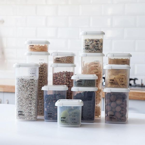 

storage bottles & jars kitchen food container box pp clear fruit multigrain noodle grain moisture-proof tank supplies