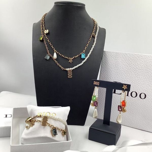 

special offer 2021 dijia new suit star same fashion double layer necklace exquisite japanese and style bracelet tassel earrings, Silver