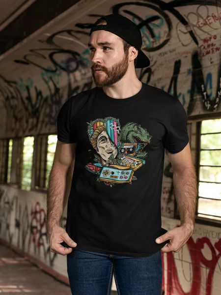 

Retro Nostalgic Stuff Tee Men's -Image by Shutterstock, White;black