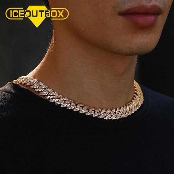 

full of rhinestone miami curb cuban chain for men's hip hop iced out cubic zircon necklace cz bling rapper necklaces jewelry chains, Silver
