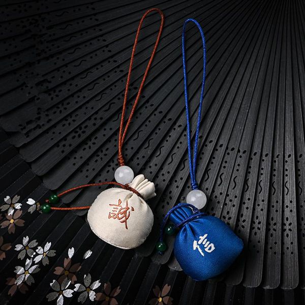 

cell phone straps & charms wormwood fragrant fan embroidery portable small sachet pendant lucky bag mobile lanyard bookmark u disk