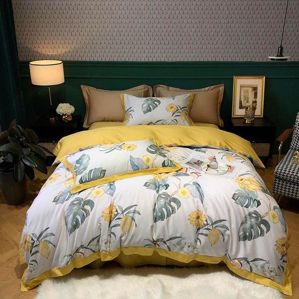 

bedding sets luxury 100% long staple cotton digital priting set full  king size duvet cover bedsheet pillowcase fittedsheet