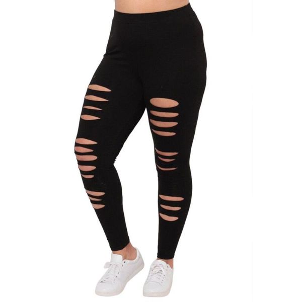 

women's leggings printed plus size legging fashion womens trousers sport hole casual pants high waist z$y, Black