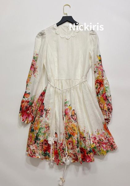 

casual dresses quality 2021 autumn est style embroidered lace floral print linen dress for women, Black;gray