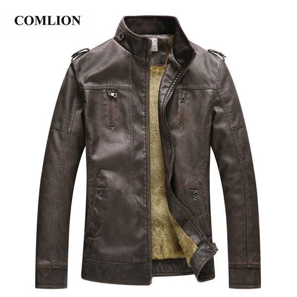 

fashion design zipper coats washed pu leather jacket mens autumn overcoat faux soft leather coat warm oversized outwear d4 211018, Black