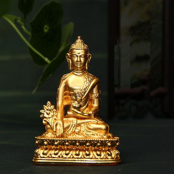 

decorative objects & figurines buddha's light shine never fade golden expel evil temple decoration alloy small buddha statue 8cm gilt m