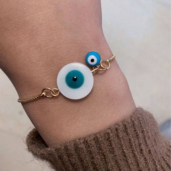 

s2110 fashion jewelry adjustable evil eye bracelet blue eyes chain bracelets, Golden;silver