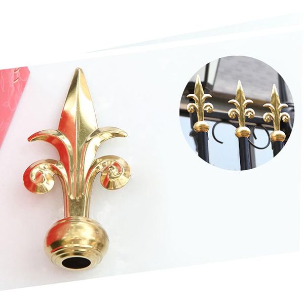 

wallpapers 190mm gold color decoration handrail armrest stair fence gate door tip with base parts head for outdoor