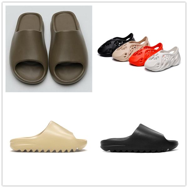 

46-48 foam runner the moon dust slippers professional custom large size shoe graffiti bone resin desert sand rubber slipper summer br, Black