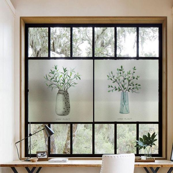 

window stickers customized size windows glass film door static cling privacy films bathroom sliding home decor potted plant