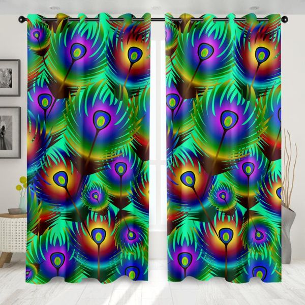 

curtain & drapes softbatf peafowl windows curtains darkening for living room bedroom decorative kitchen drop