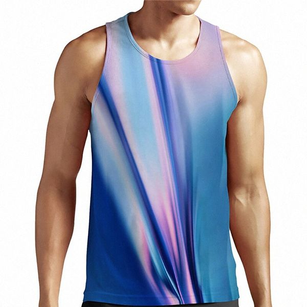 

men's tank undershirt 3d print gradient graphic prints plus size round neck casual daily print sleeveless basic designer big and tall, White;black