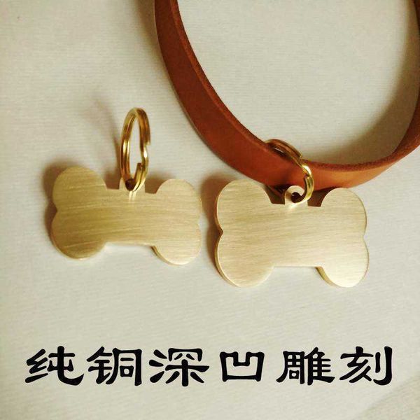 

collar neck sleeve brass dog tag cat pet tag dog lost proof id card lettering