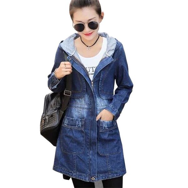 

women's jackets women hooded denim jacket female spring autumn fashion jeans coat cowboy overcoat coats windbreaker c518, Black;brown