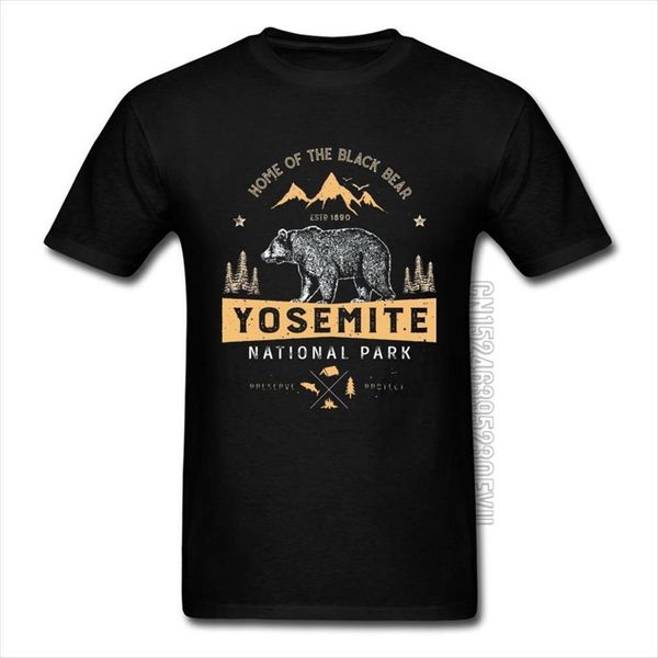 

stay wild forest mountain mens t shirts bear tshirts yosemite national park california animal shirt cotton custom clothes, White;black