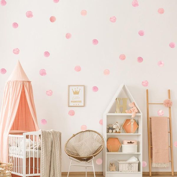 

wallpapers 36 pcs/set watercolor dot wall stickers for kids rooms decoration diy fade resistance home bedroom decor