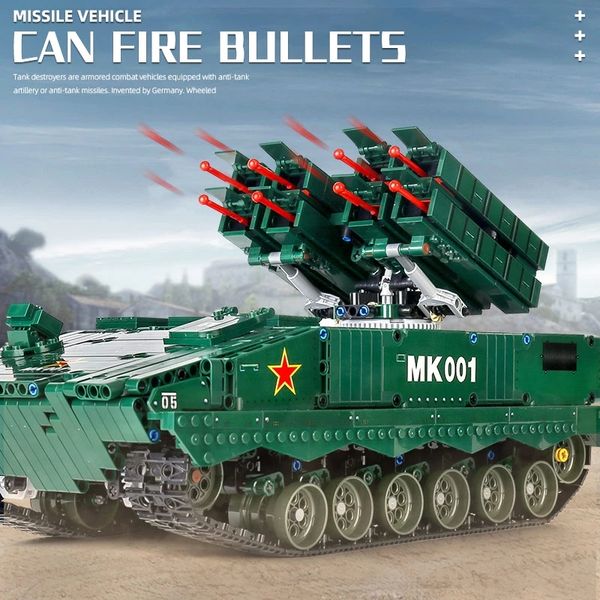 

military model the rc hj-10 anti-tank missile building blocks mould king 20001 high-tech car bricks educational children birthday toys chris
