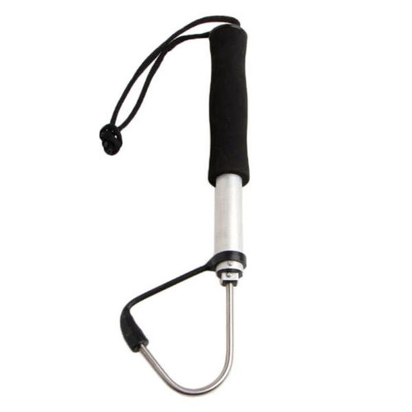 

fishing hooks spear hook retractable sea gaff stainless with string ice aluminum alloy tackle tool 60cm