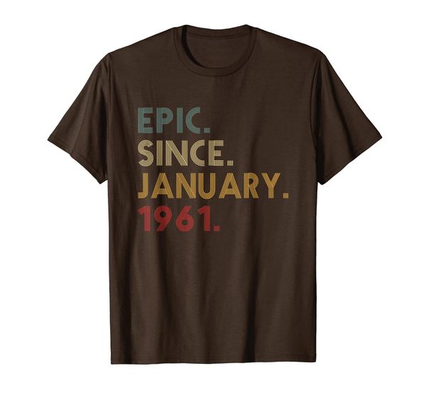 

epic since january 1961 59th birthday gift 59 years old t-shirt, White;black